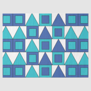 Papel De Seda Cuadrado Triángulo Geométrico Azul Verde