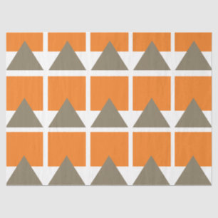Papel De Seda Cuadrado Triángulo Geométrico Gris Naranja