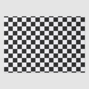 Papel De Seda Cuadrados a cuadros blancos y negros