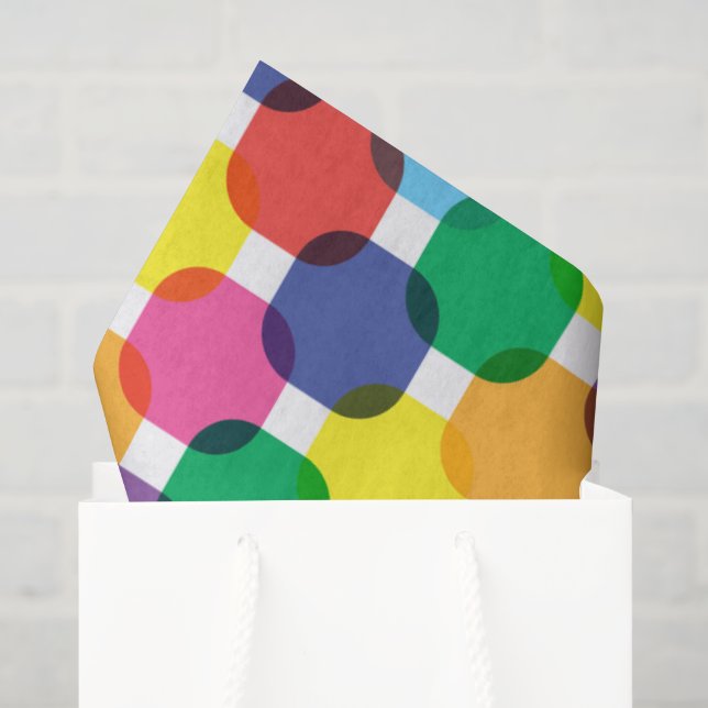 Papel De Seda Cuadrados Coloridos  (Bolsa de regalo)
