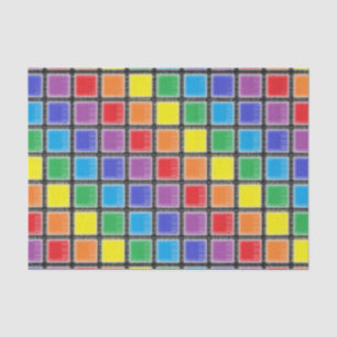 Papel De Seda Cuadrados con arcoiris