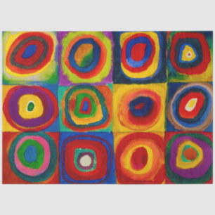 Papel De Seda Cuadrados con círculos, abstracto, Wassil Kandinsk