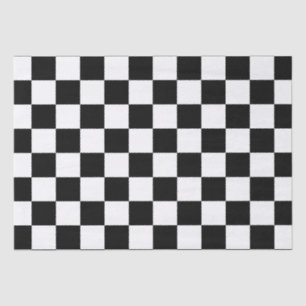 Papel De Seda Cuadrados controlados retro geométrico negro rosa