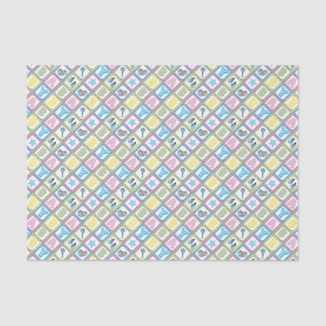 Papel De Seda Cuadrados de Bebé Dulce (Anverso)