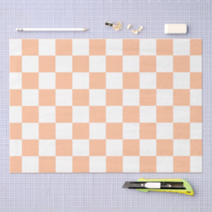 Papel De Seda Cuadrados de cuadros y retro geométrico blanco
