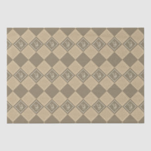Papel De Seda Cuadrados de flores de garabatos en mosaico