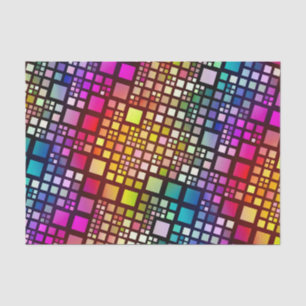 Papel De Seda cuadrados de vidrio manchado - arco iris vibrante 