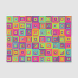 Papel De Seda Cuadrados geométricos coloridos