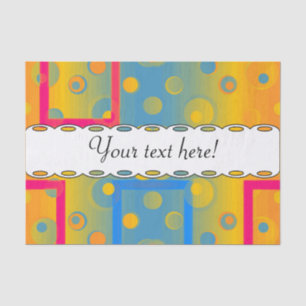 Papel De Seda Cuadrados y círculos de diseño abstracto