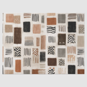 Papel De Seda Cuadrícula abstracta boho terrosa - Textura dibuja