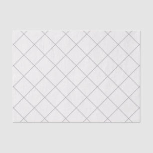 Papel De Seda Cuadrícula de Diamante Roto Geométrico Blanco Suav