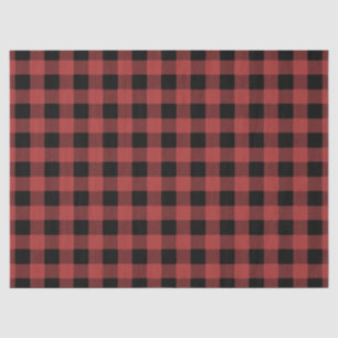 Papel De Seda Cuadro de búfalo negro rojo leñador