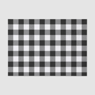 Papel De Seda Cuadro de Búfalo Negro y Blanco