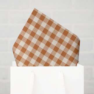 Papel De Seda Cuadro de cuadros naranja quemada de otoño