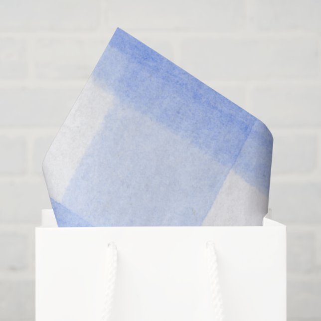 Papel De Seda Cuadro de Gingham Blanco Azul (Bolsa de regalo)