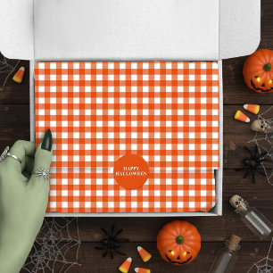 Papel De Seda Cuadro de gingham naranja