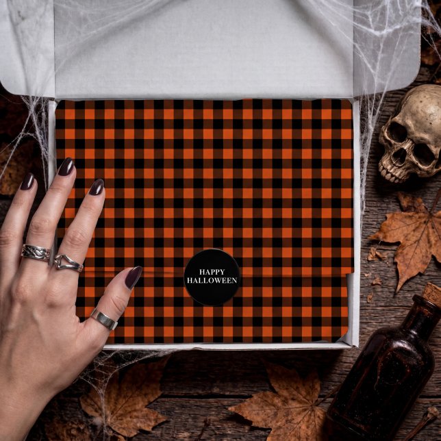 Papel De Seda Cuadro de Gingham Naranja y Negro (Subido por el creador)