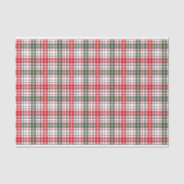 Papel De Seda Cuadro Escocés Clásico de Invierno Rojo, Blanco, V