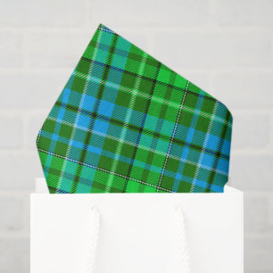 Papel De Seda Cuadro Escocés Verde Azul y Verde
