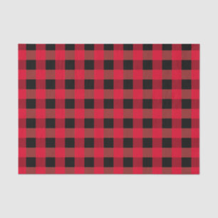 Papel De Seda Cuadro negro rojo urbano de búfalo