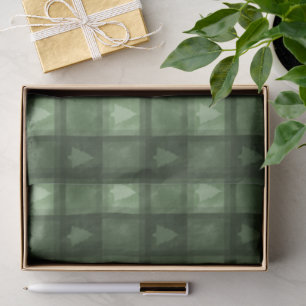 Papel De Seda Cuadro Verde Con Patrón De Navidad De Formas De Ab