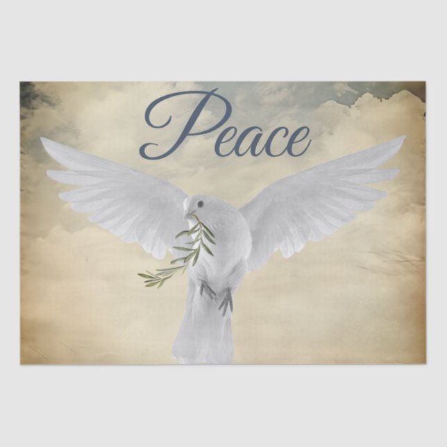 Papel De Seda Cuadros de agua de la rama de olivo blanca (Anverso)