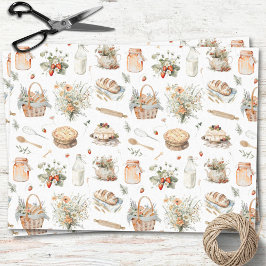 Papel De Seda Cuadros de agua singulares Floral Fresa País