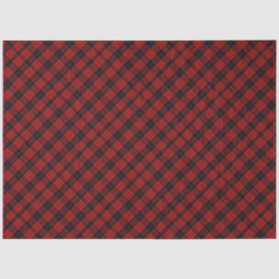 Papel De Seda Cuadros de Navidad Plaid Rojo de Búfalo