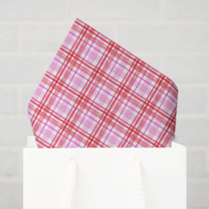 Papel De Seda Cuadros de rosa y rojo en acuarela