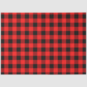 Papel De Seda Cuadros escoceses de búfalo rojos y negros de Navi