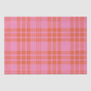 Papel De Seda Cuadros Gingham Naranja Rosa a Cuadros 