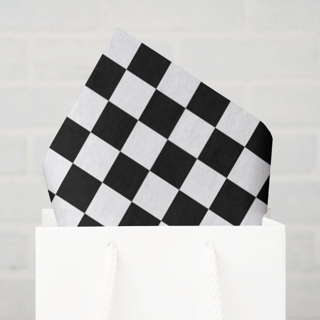 Papel De Seda Cuadros negros y blancos (Bolsa de regalo)