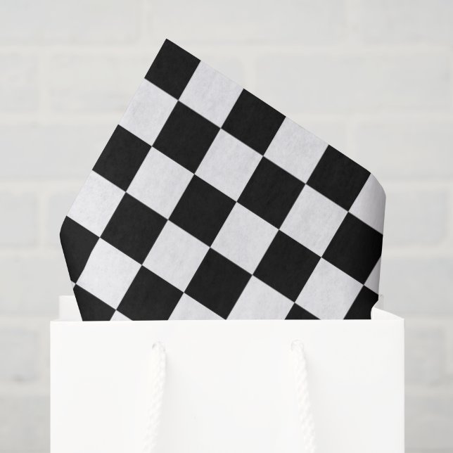 Papel De Seda Cuadros negros y blancos (Bolsa de regalo)