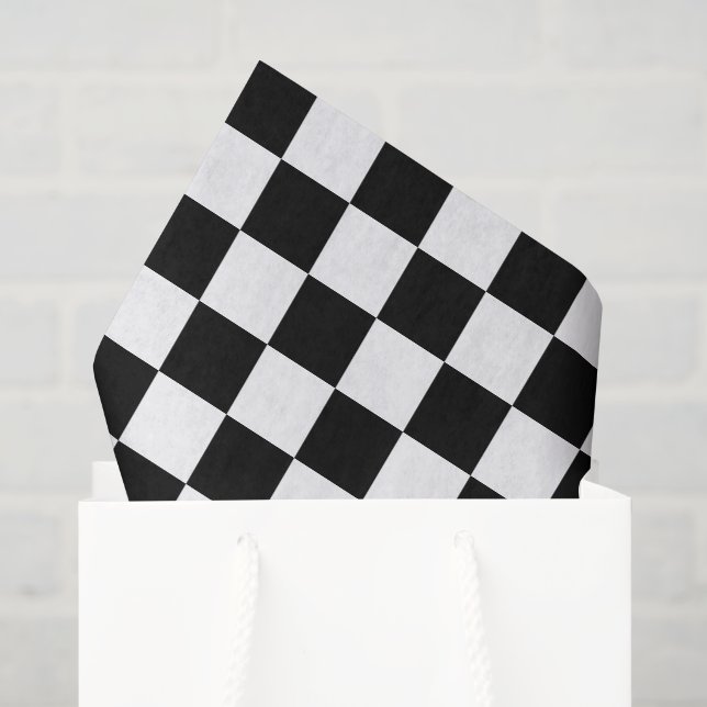 Papel De Seda Cuadros negros y blancos (Bolsa de regalo)