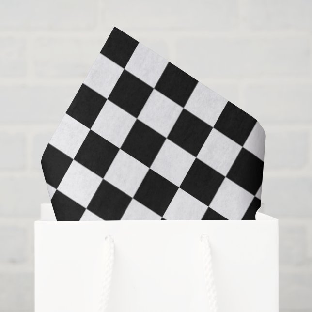 Papel De Seda Cuadros negros y blancos (Bolsa de regalo)