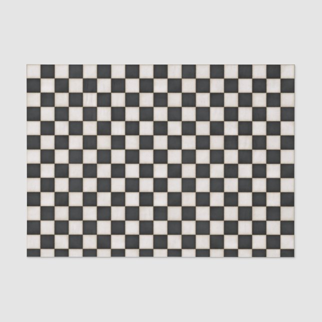 Papel De Seda Cuadros negros y blancos antiguos (Anverso)