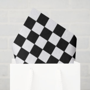 Papel De Seda Cuadros Negros y Blancos Tema de Coche de Carrer