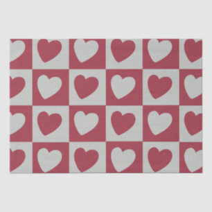 Papel De Seda Cuadros Rojo Gris Corazones Amor Cuadros