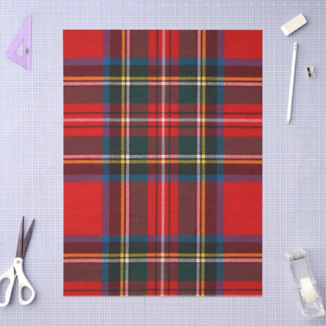 Papel De Seda Cuadros rojos Royal Stewart (Artesanía)