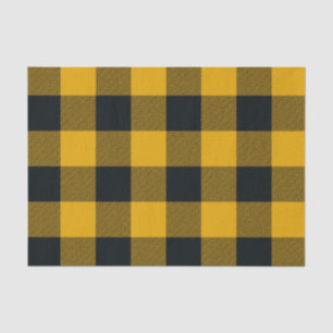 Papel De Seda Cuadros Rústicos de Búfalo Amarillo y Negro a Cuad