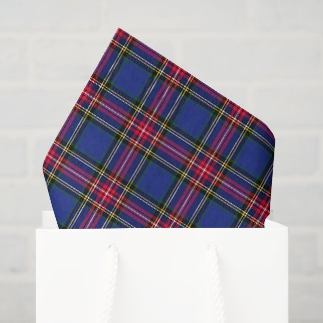 Papel De Seda Cuadros verdes y azules (Bolsa de regalo)