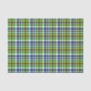 Papel De Seda Cuadros Verdes Y Azules