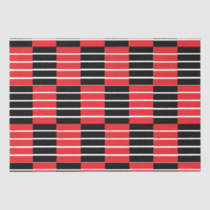 Papel De Seda Cuadros y Rayas Negros Rojos