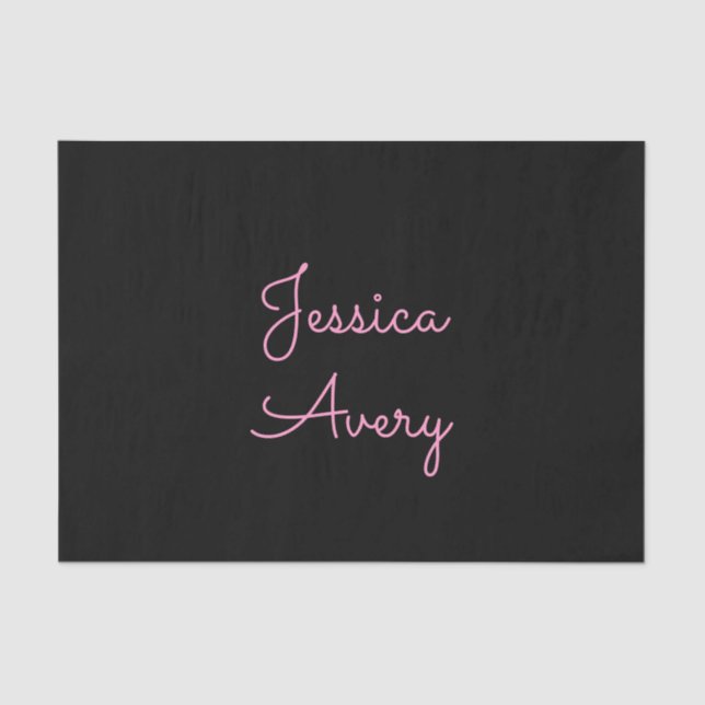 Papel De Seda Cualquier nombre | Guay Editable Pink Script on Bl (Anverso)