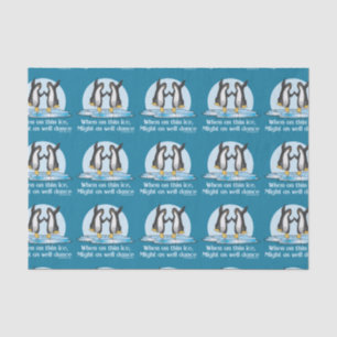 Papel De Seda Cuando en diseño divertido de los pingüinos finos