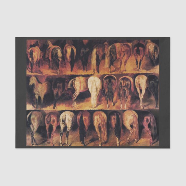 Papel De Seda Cuarteles traseros de caballos (Anverso)