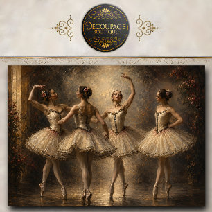 Papel De Seda Cuarteto de bailarinas de ballet elegante para dec