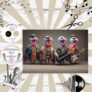 Papel De Seda Cuarteto de pavos rockstar decoupage