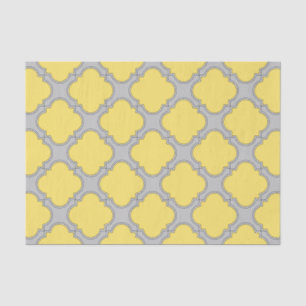 Papel De Seda Cuatrefoil amarillo y gris