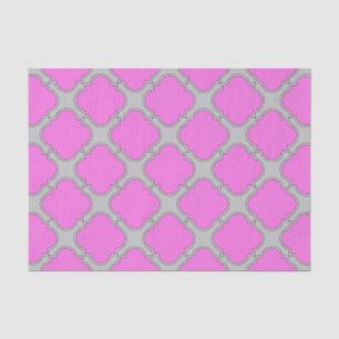 Papel De Seda Cuatrefoil rosa y gris